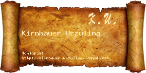 Kirnbauer Urzulina névjegykártya